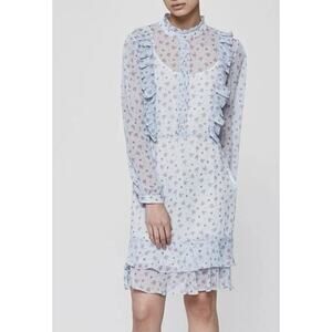 Endless rose Sheer baby blue Fairy Pleated tiered Cottagecore Prairie Sz Small